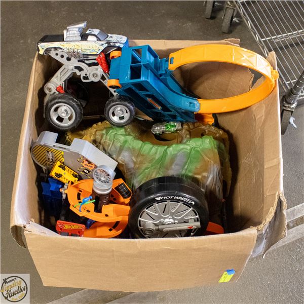 BOX OF HOT WHEELS TRACK SETS