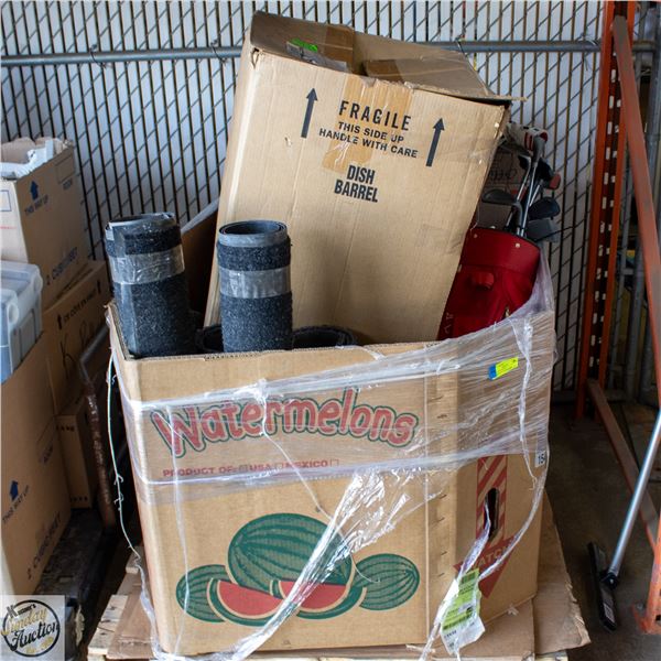 PALLET OF ESTATE HOUSEHOLD/GARAGE MISC