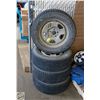 Image 1 : SET OF 4 TIRES 205/70R16 LOW TREAD ON STEEL RIMS