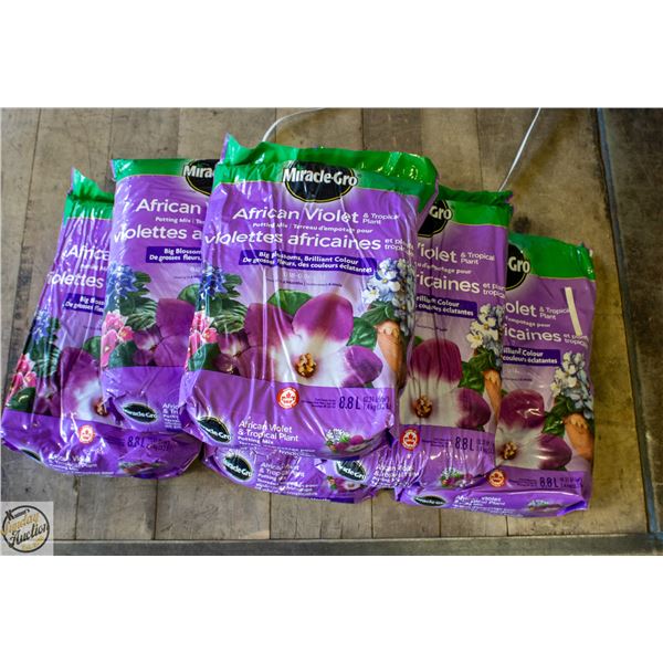 6 BAGS OF 8.8L MIRACLE GROW TROPICAL / AFRICAN