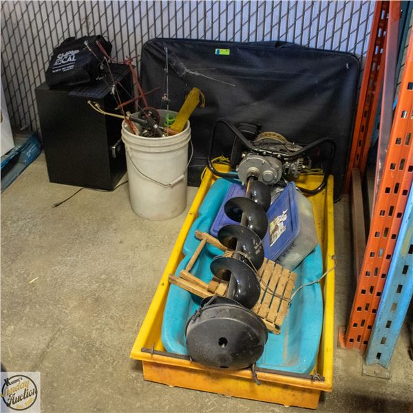 ICE FISHING PACKAGE INCLUDING: JIFFY ICE AUGER,