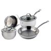 Image 1 : MEYER NOUVELLE 6 PIECE STAINLESS STEEL COOKWARE SET, RETAIL $349