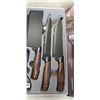 Image 3 : NEW 6PC QUALITY WOOD HANDLE BLACK KNIFE SET