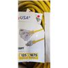 Image 2 : HEAVY DUTY 50 FT YELLOW LIGHTED 3 OUTLET EXTENSION CORD. 12AWG/3C