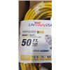 Image 3 : HEAVY DUTY 50 FT YELLOW LIGHTED 3 OUTLET EXTENSION CORD. 12AWG/3C