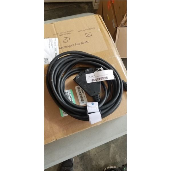 APPROX 25 FEET HEAVY DUTY LIGHTED BLACK 3 OUTLET EXTENSION CORD. 16AWG/3C