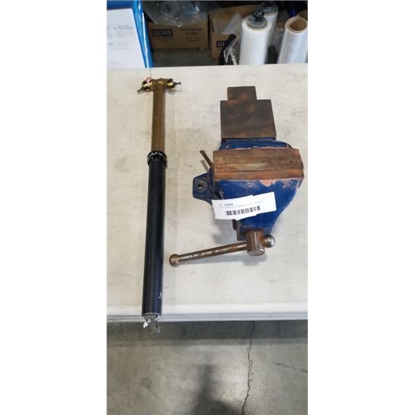 5 INCH JAW BLUE BENCH VICES, 14 INCH OVERALL