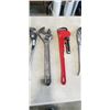Image 3 : ASSORTED LARGE WRENCHES, AND PLIERS 16 INCH