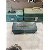 Image 2 : TRAY OF FISHING TACKLE BOXES, FISHING WIRE, HOOKS ETC
