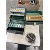 Image 3 : TRAY OF FISHING TACKLE BOXES, FISHING WIRE, HOOKS ETC