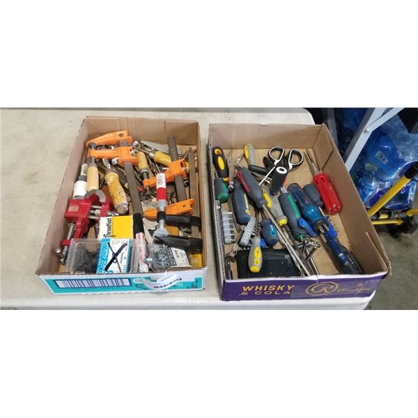 2 TRAYS OF ASSORTED HAND TOOLS