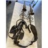 Image 1 : PAIR OF DECORATIVE WROUGHT IRON WALL SCONCES AND HORSE TACK