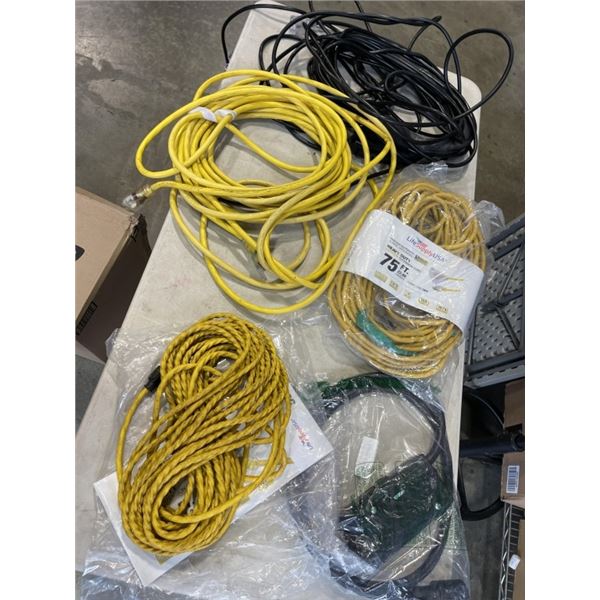 4 DAMAGED EXTENSION CORDS FOR REPAIR/SCRAP