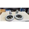 Image 1 : PAIR OF COLSEN 6X2 SWIVEL CASTORS AND 12 1/2 INCH TIRES WITH RIM
