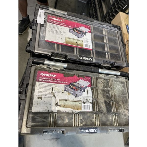 2 HUSKY TOOL BOXES W/ CONTENTS