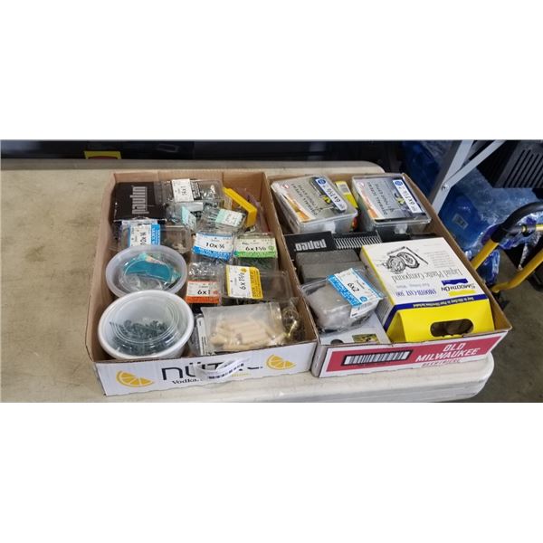 2 TRAYS OF ASSORTED SHOP HARDWARE