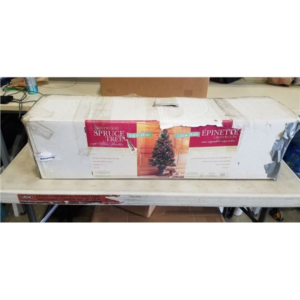4FT PRE LIT DECORATIVE SPRUCE TREE IN PLANTER