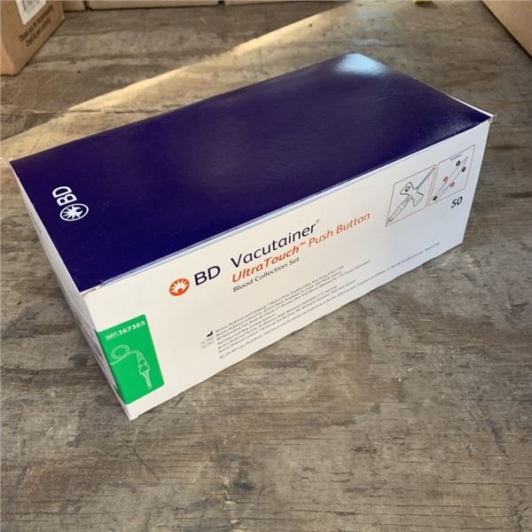 BOX OF 50 NEW VACUTAINER ULTRATOUCH PUSH BUTTON BLOOD COLLECTION SET RETAIL$200