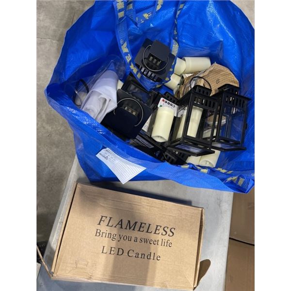 LARGE LOT OF LANTERNS AND LED CANDLES