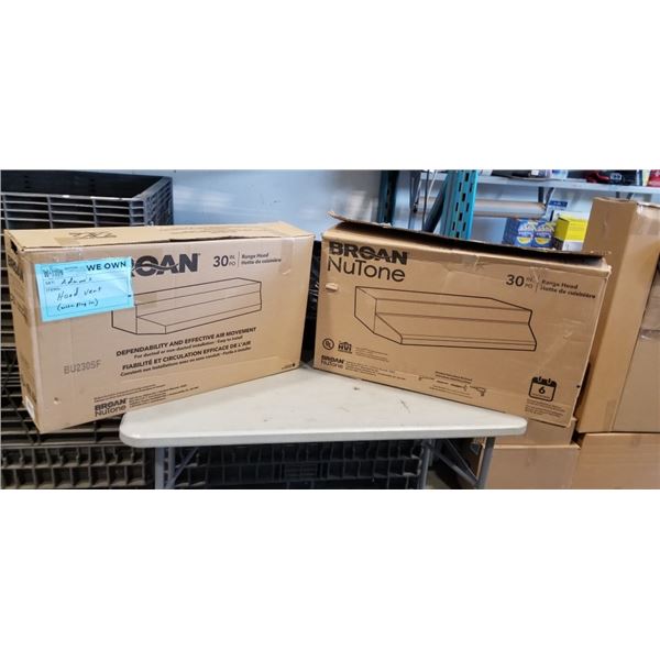 2 BROAN 30 INCH RANGE HOODS