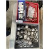 Image 1 : 2 CRATES  OF ALUMINUM FENCING SHINS, TOPPERS, ETC