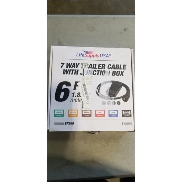 7 WAY TRAILER 6 FT CABLE WITH JUNCTION BOX
