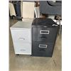 Image 1 : 2 DRAWER ROLLING FILE CABINET AND BLACK 2 DRAWER CABINET