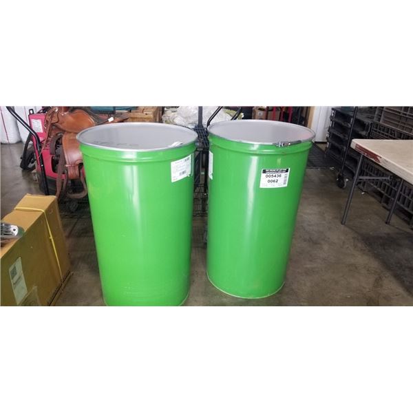 2 FOOD GRADE 200 LITER DRUMS W/ LIDS