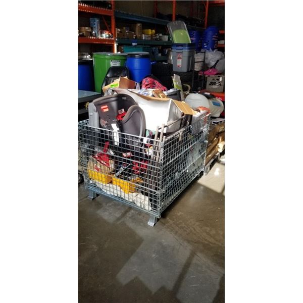 PALLET OF ASSORTED GOODS, CONTENTS OF REPOSESSSED VEHICLES, BIN NOT INCLUDED