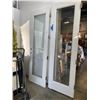 Image 1 : PAIR OF 30 X 96 GLASS FRENCH DOORS WITH HINGES