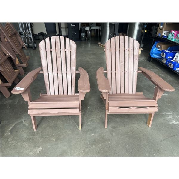 2 WOODEN FOLDING ADIRONDACK CHAIRS