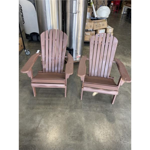 2 WOODEN FOLDING ADIRONDACK CHAIRS