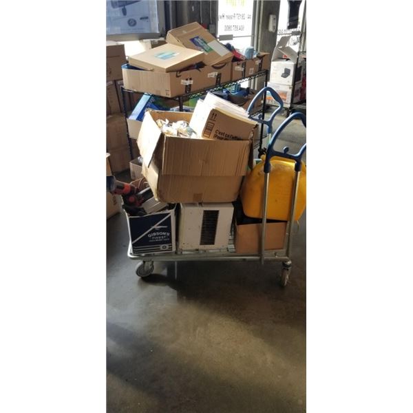 CART OF ABANDONDED AUCTION ITEMS