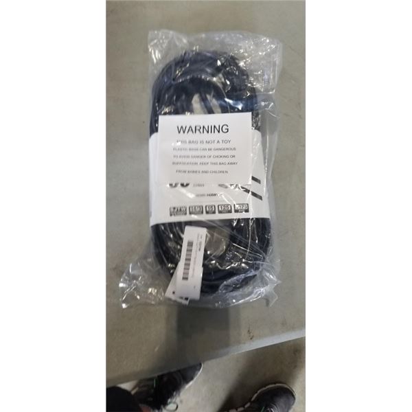 HEAVY DUTY 50 FT BLACK LIGHTED EXTENSION CORD. 14AWG/3C