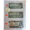 Image 1 : LAST 3 ISSUES OF CANADIAN $1 BILLS, 1867-1967 TYPE 1 CENTENNIAL, 1967 TYPE 2 W/ SERIAL NUMBER, 1973 