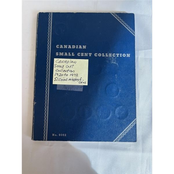 CANADIAN SMALL CENT COLLECTION 1920-1972, 51 COINS - MISSING 6 COINS