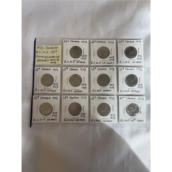 1973 CANADIAN RCMP 25 CENT COMMEMORATIVE COIN 100 YEARS 1873-1973