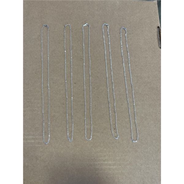5 STERLING SILVER 16" 925 CHAIN NECKLACES