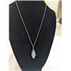 Image 1 : ITALY 925 STERLING SILVER CHAIN W/ DOUBLE SIDE STONE PENDANT NECKLACE