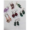 Image 2 : 7 VINTAGE MISC AND VARIOUS PAIRS OF DANGLE EARRINGS, SOME WITH REAL STONES