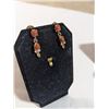 Image 1 : PAIR OF HAND CRAFTED EARRINGS W/ GOLD STONES, UNMARKED