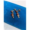 Image 3 : PAIR OF HAND CRAFTED EARRINGS W/ GOLD STONES, UNMARKED