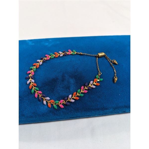 VINTAGE ENAMEL GOLD BRACELET MARKED S&D