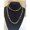 Image 1 : HEAVY AND LONG 14K GOLD PLATED LINK CHAIN NECKLACE, UNMARKED 29" LENGTH