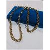 Image 2 : HEAVY AND LONG 14K GOLD PLATED LINK CHAIN NECKLACE, UNMARKED 29" LENGTH