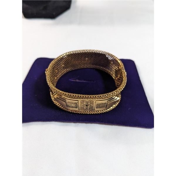 ANTIQUE 1930S ART DECO HINGED BANGLE BRACELET