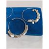 Image 3 : 2 PAIRS OF LARGE SILVER EARRINGS