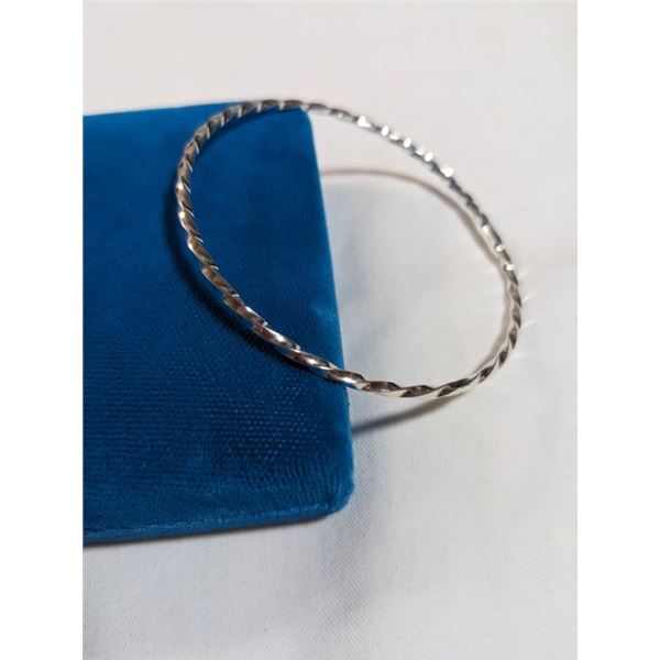 BIRKS STERLING SILVER TWISTED DESIGN BANGLE