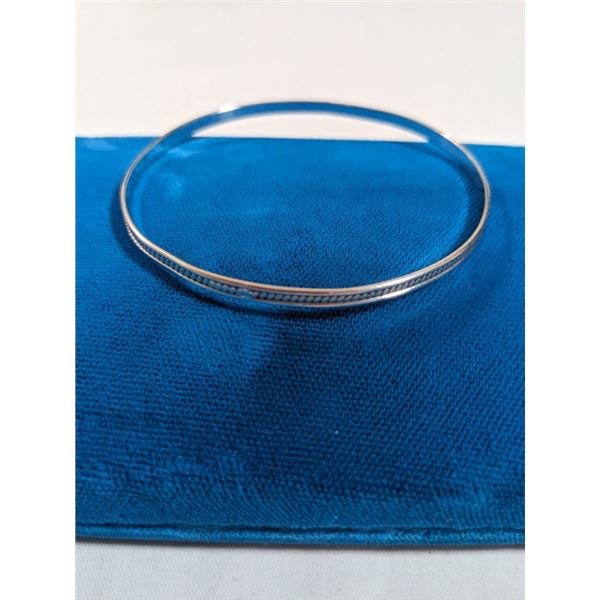 BIRKS STERLING SILVER BANGLE, DOTTED DESIGN