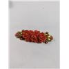 Image 1 : ANTIQUE EARLY 1900 CARVED PINK CELLULOID BROOCH